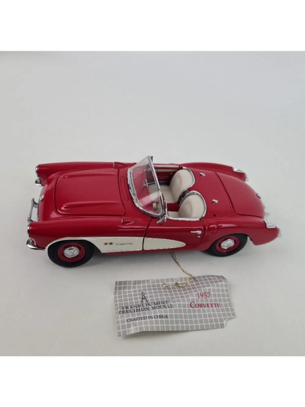 Franklin Mint Precision 1957 Chevrolet Corvette Red 1:24 Die Cast B11TC55